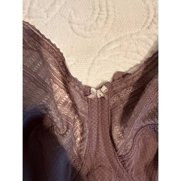 Lilyette Brown Enchantment Lace Underwire Minimizer Bra Size 36DD - Picture 2 of 7